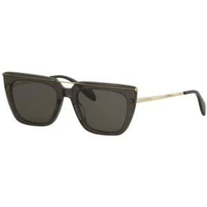 Alexander Mcqueen Unisex Sunglasses - Grey Gold Frame | ALEXANDER MCQUEEN AM0169S 001