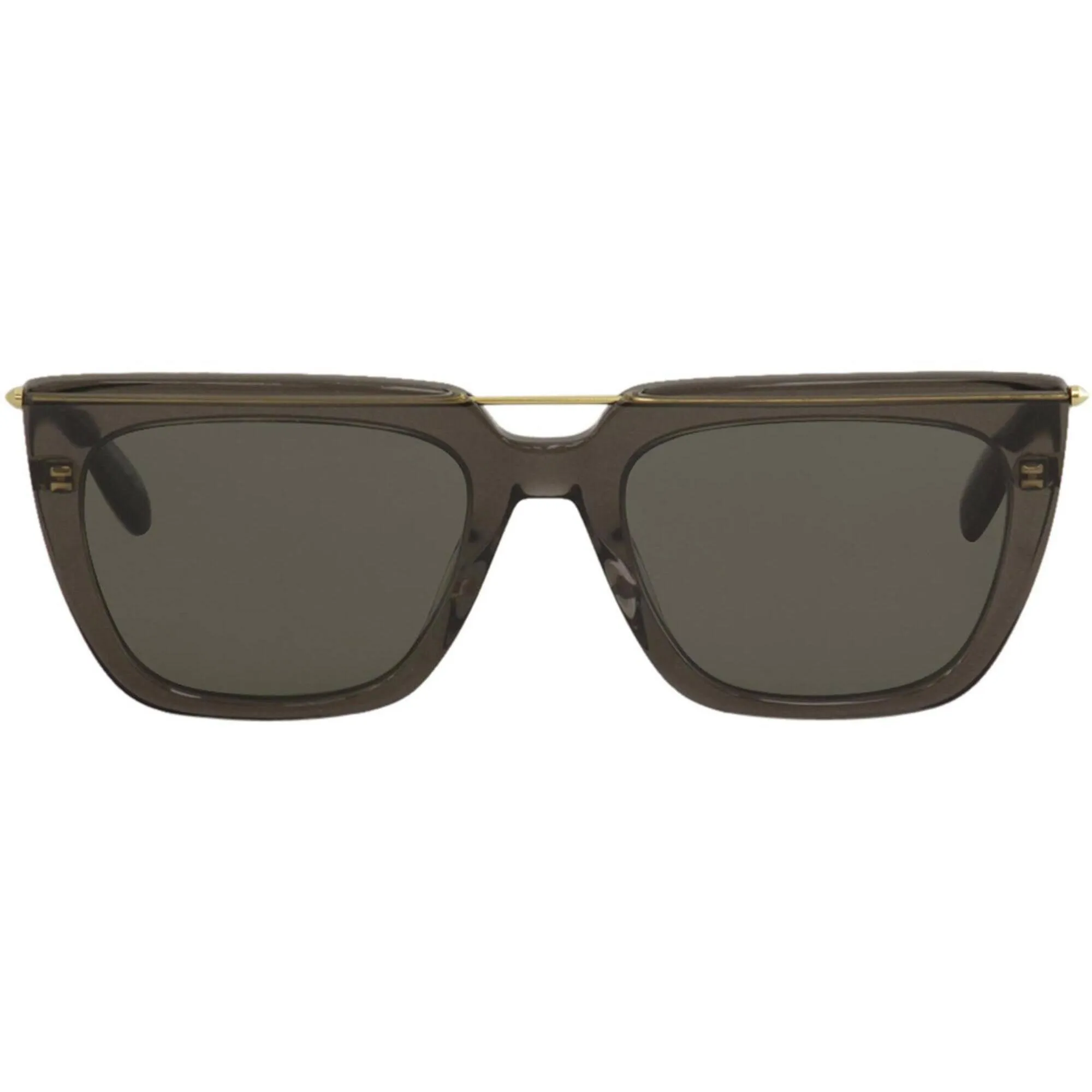 Alexander Mcqueen Unisex Sunglasses - Grey Gold Frame | ALEXANDER MCQUEEN AM0169S 001