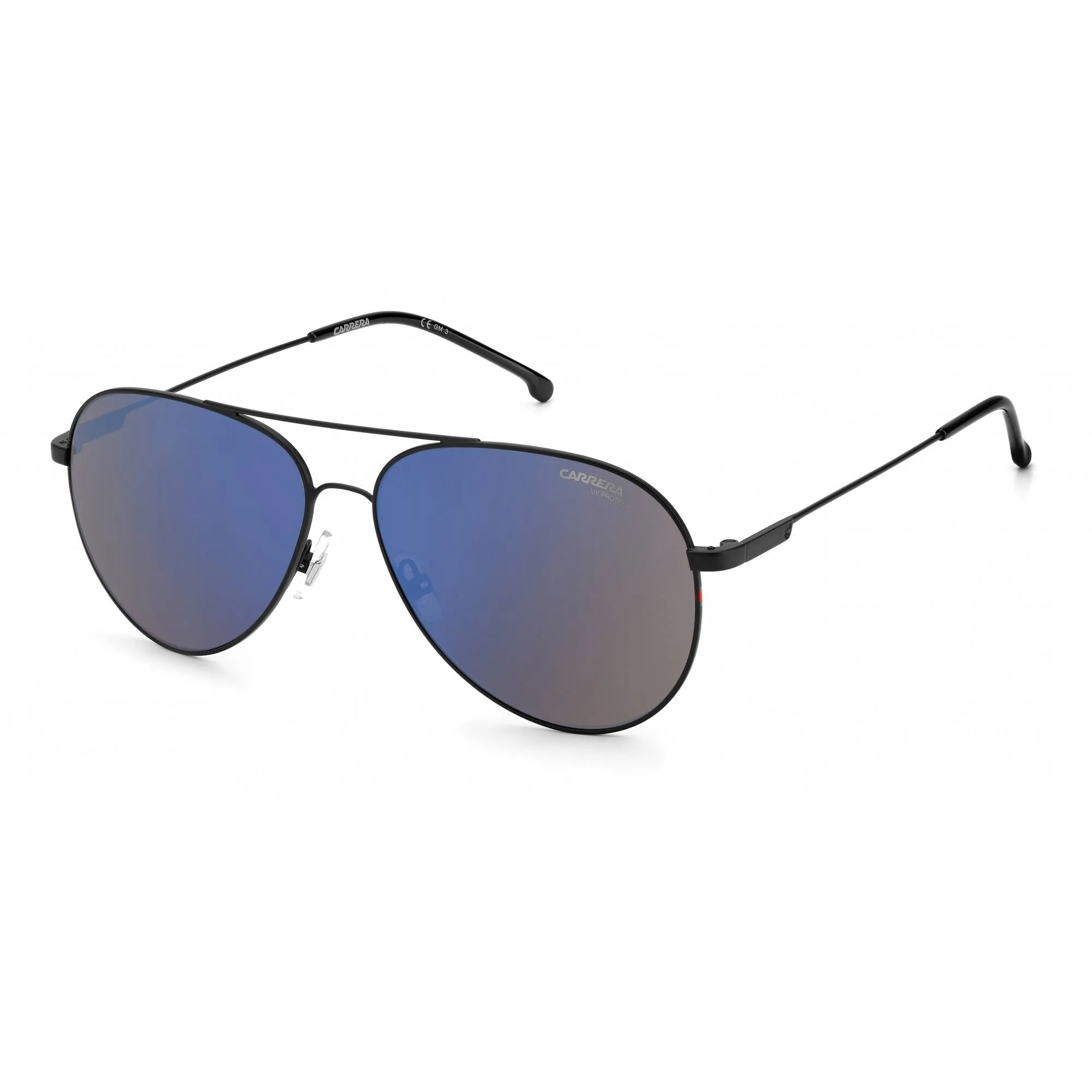 Carrera Unisex Sunglasses - Matte Black Metal Full Rim Aviator Frame | 2031T/S 0003/XT