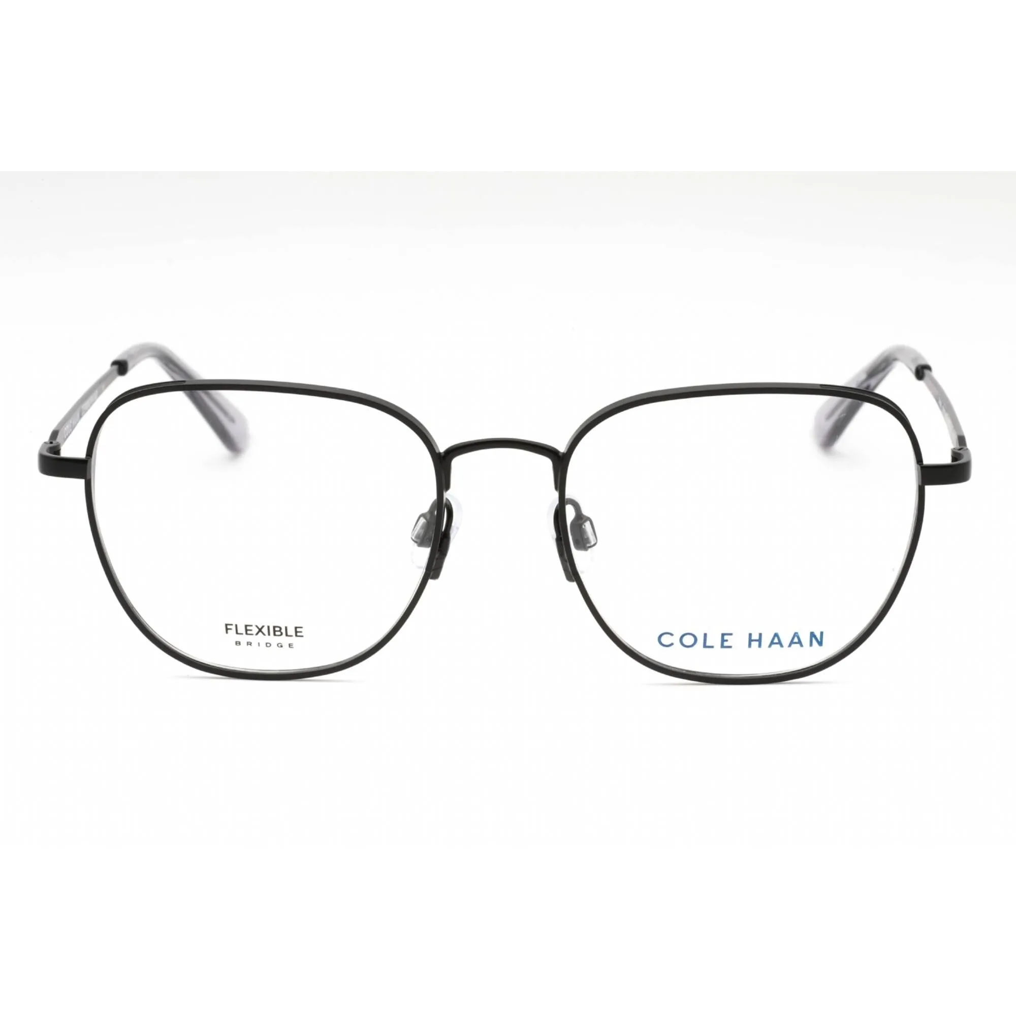 Cole Haan Men's Eyeglasses - Black Metal Square Full Rim Frame Clear Lens | CH4503 001