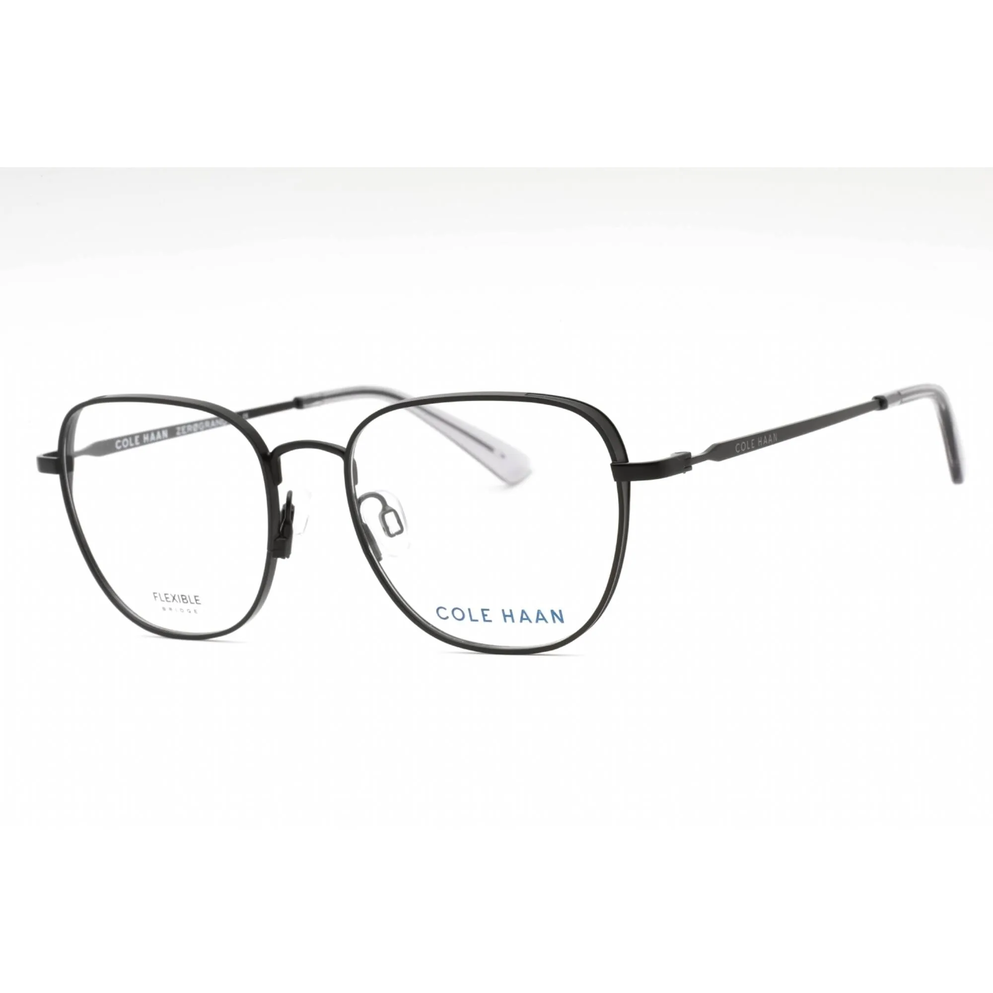 Cole Haan Men's Eyeglasses - Black Metal Square Full Rim Frame Clear Lens | CH4503 001