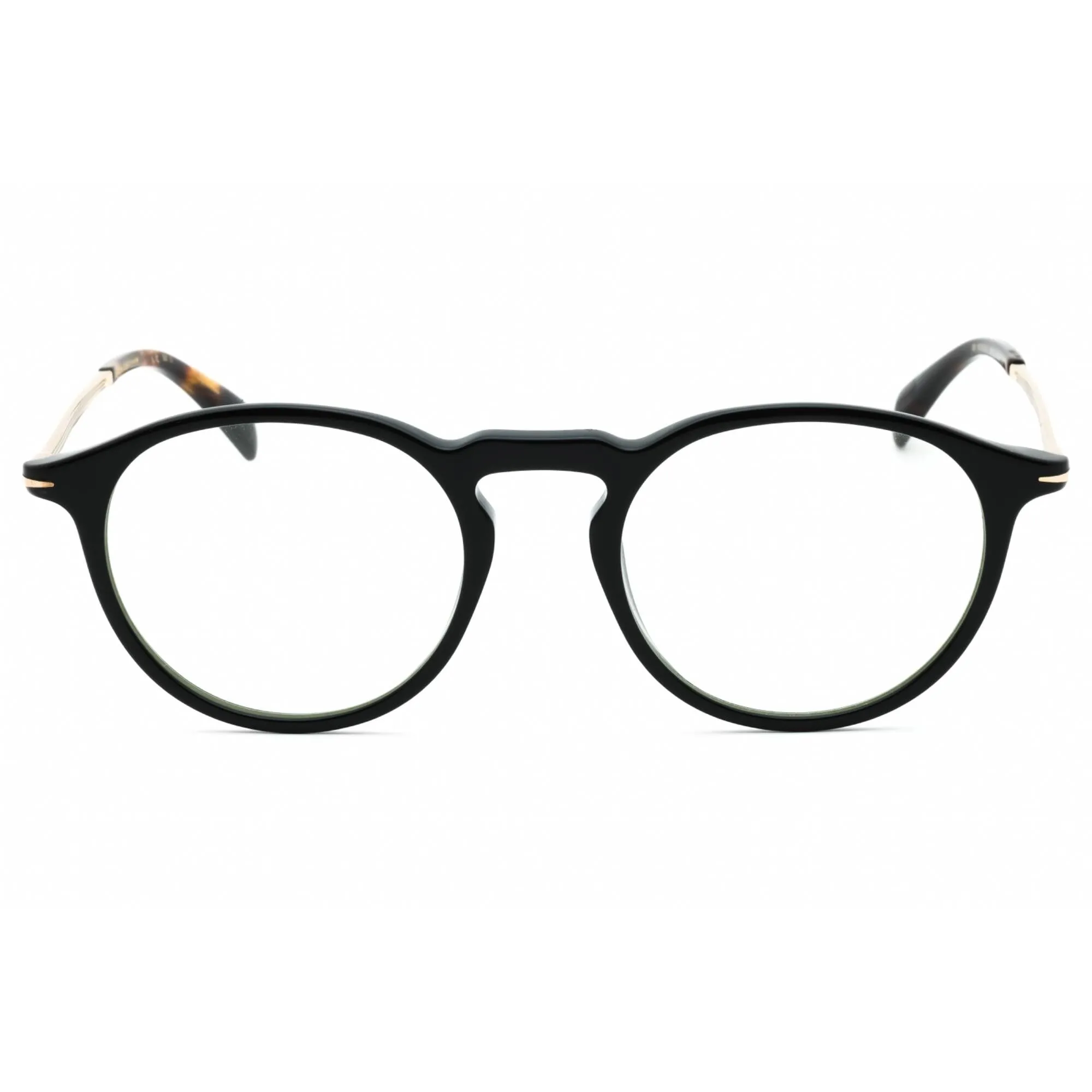 David Beckham Men's Sunglasses - Black Gold Plastic Round Frame | DB 1003/G/CS 02M2 T4