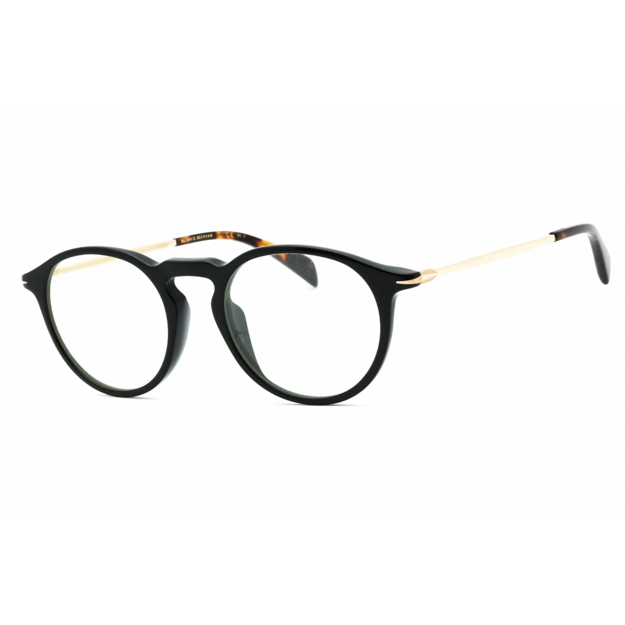 David Beckham Men's Sunglasses - Black Gold Plastic Round Frame | DB 1003/G/CS 02M2 T4