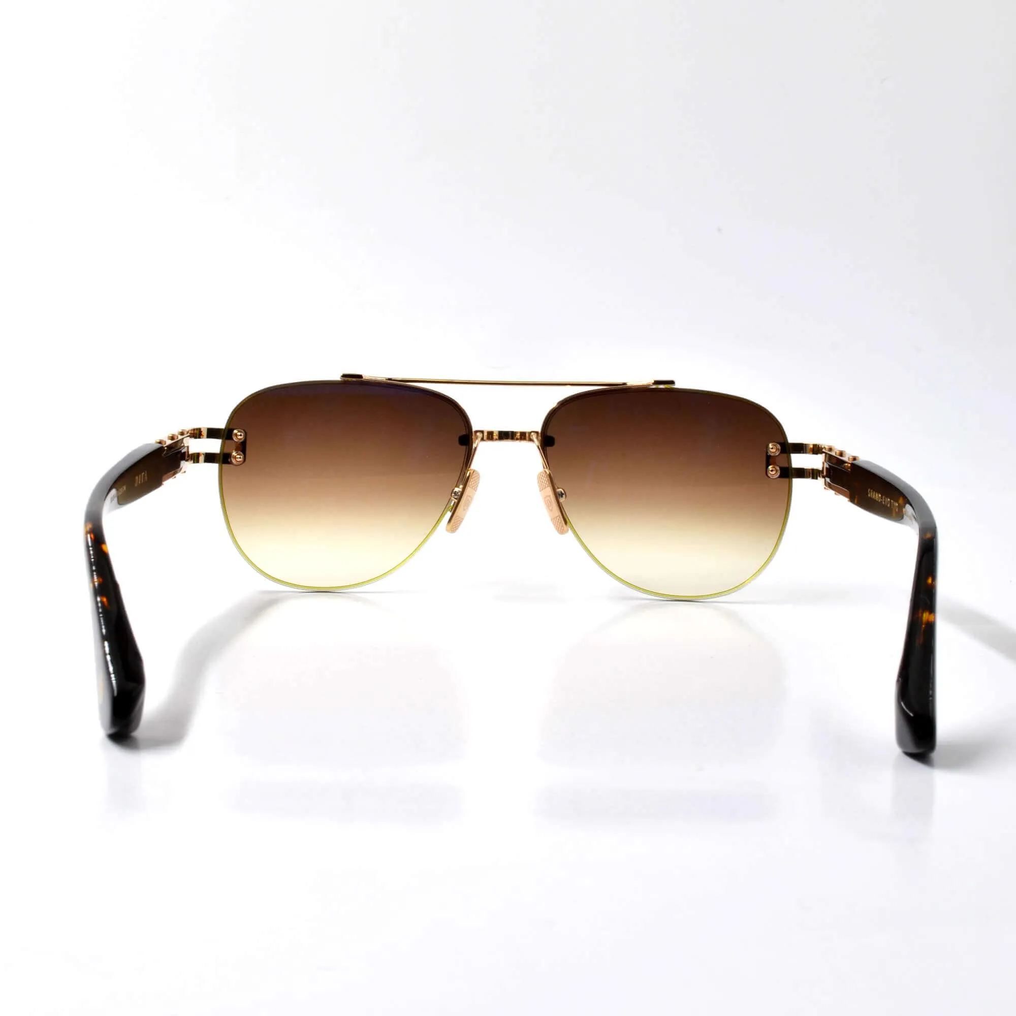 Dita Unisex Sunglasses - White Gold/Brown Aviator Frame | Grand-Evo Two DTS139-A-02-Z