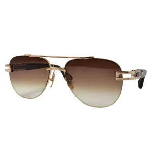 Dita Unisex Sunglasses - White Gold/Brown Aviator Frame | Grand-Evo Two DTS139-A-02-Z
