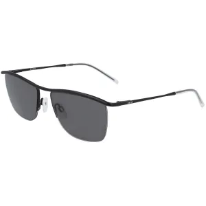 Dkny Unisex Sunglasses - Black Metal Rectangular Frame Grey Lens | DKNY DK108S 001