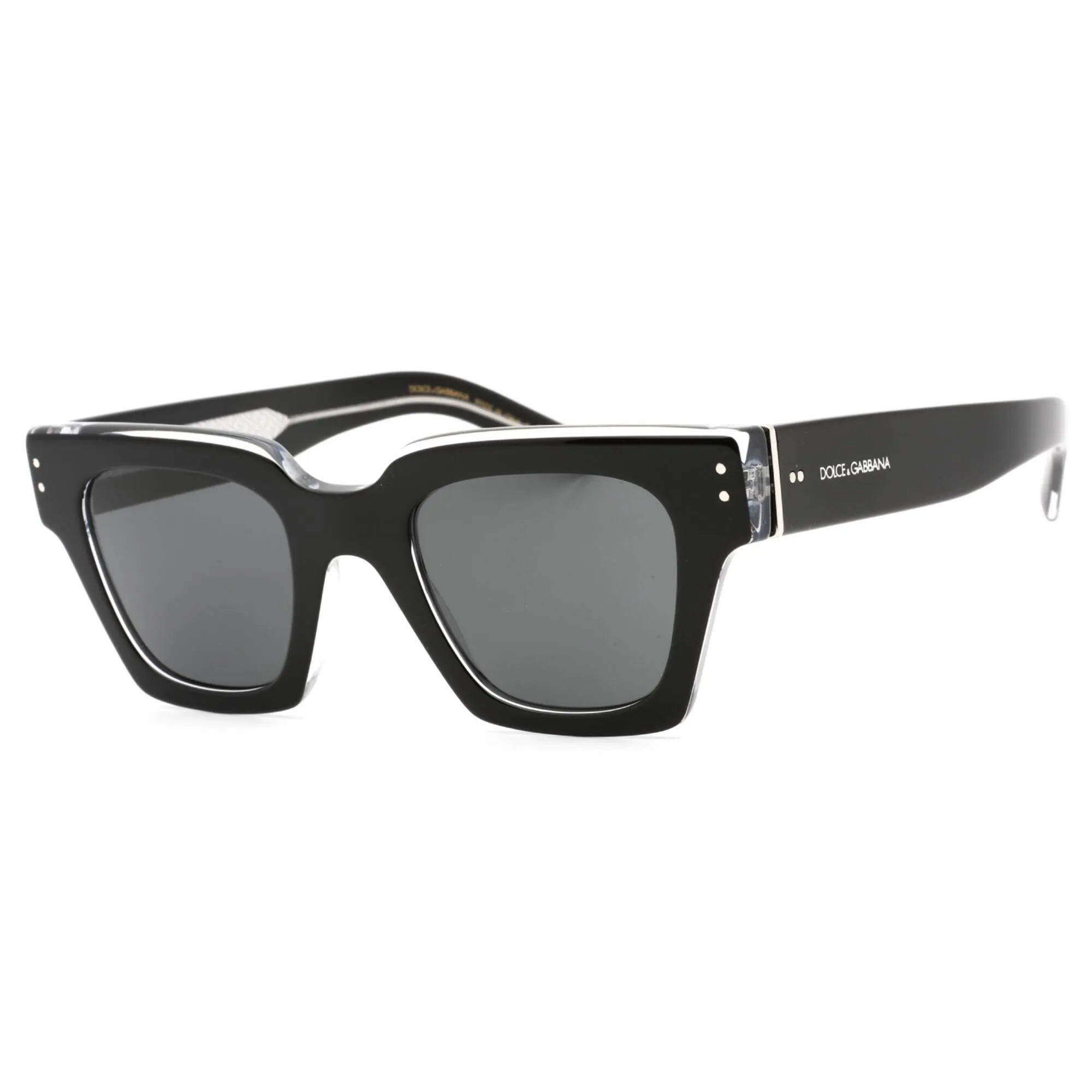 Dolce & Gabbana Men's Sunglasses - Black Crystal Frame Grey Lens | 0DG4413 675/R5