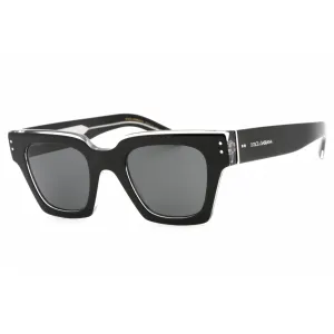 Dolce & Gabbana Men's Sunglasses - Black Crystal Frame Grey Lens | 0DG4413 675/R5