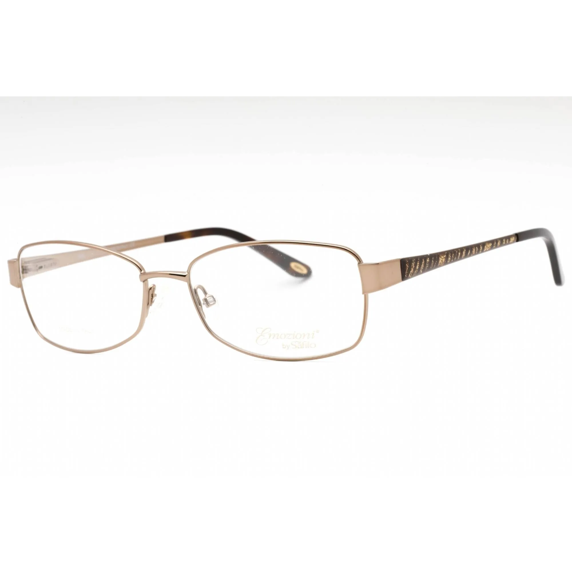 Emozioni Women's Eyeglasses - Brown Gold Metal Rectangular Frame | EM 4413 0FG4 00