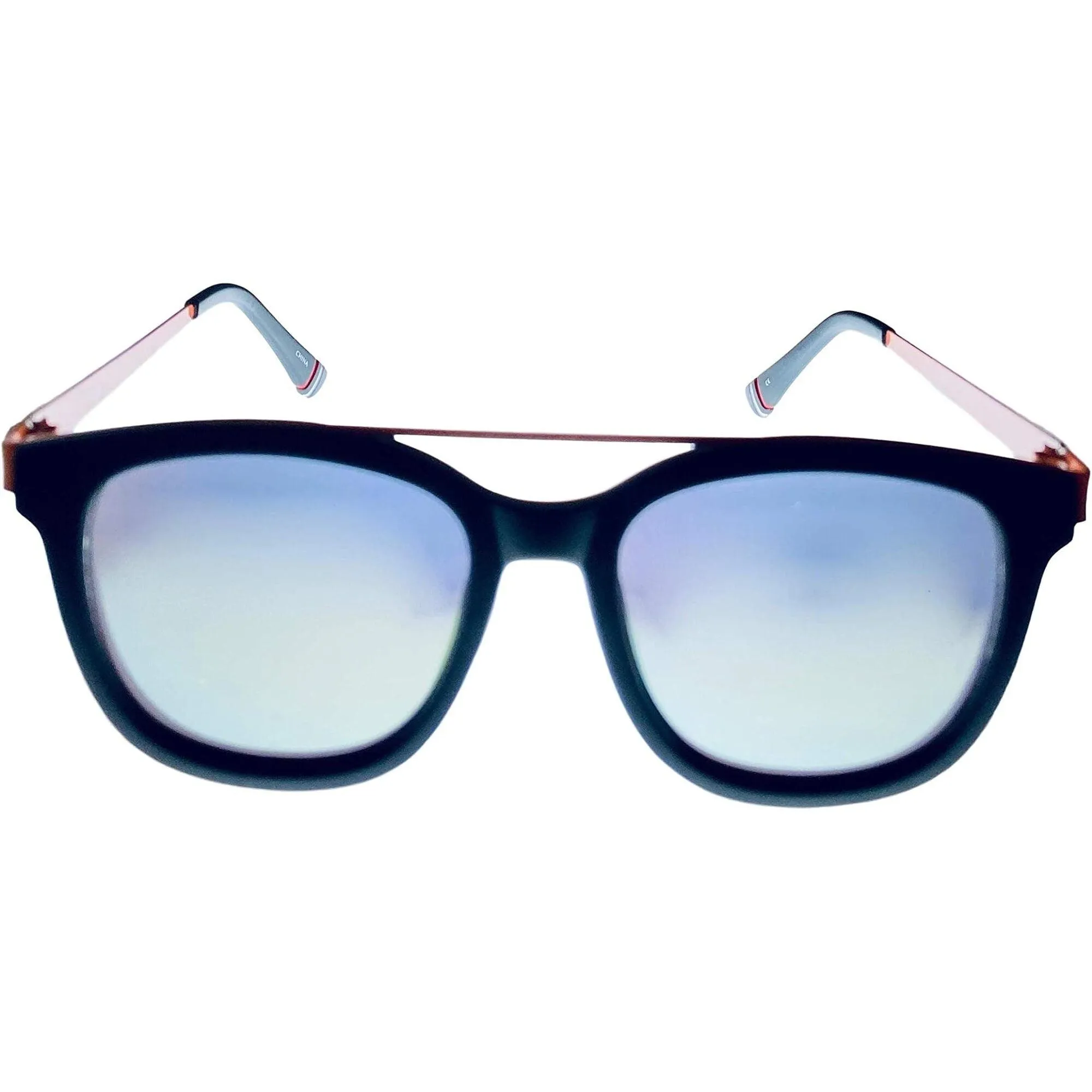 Fila Unisex Sunglasses - Matt Black Pilot Frame Silver Flash Lens | FILA SF9335 U28A