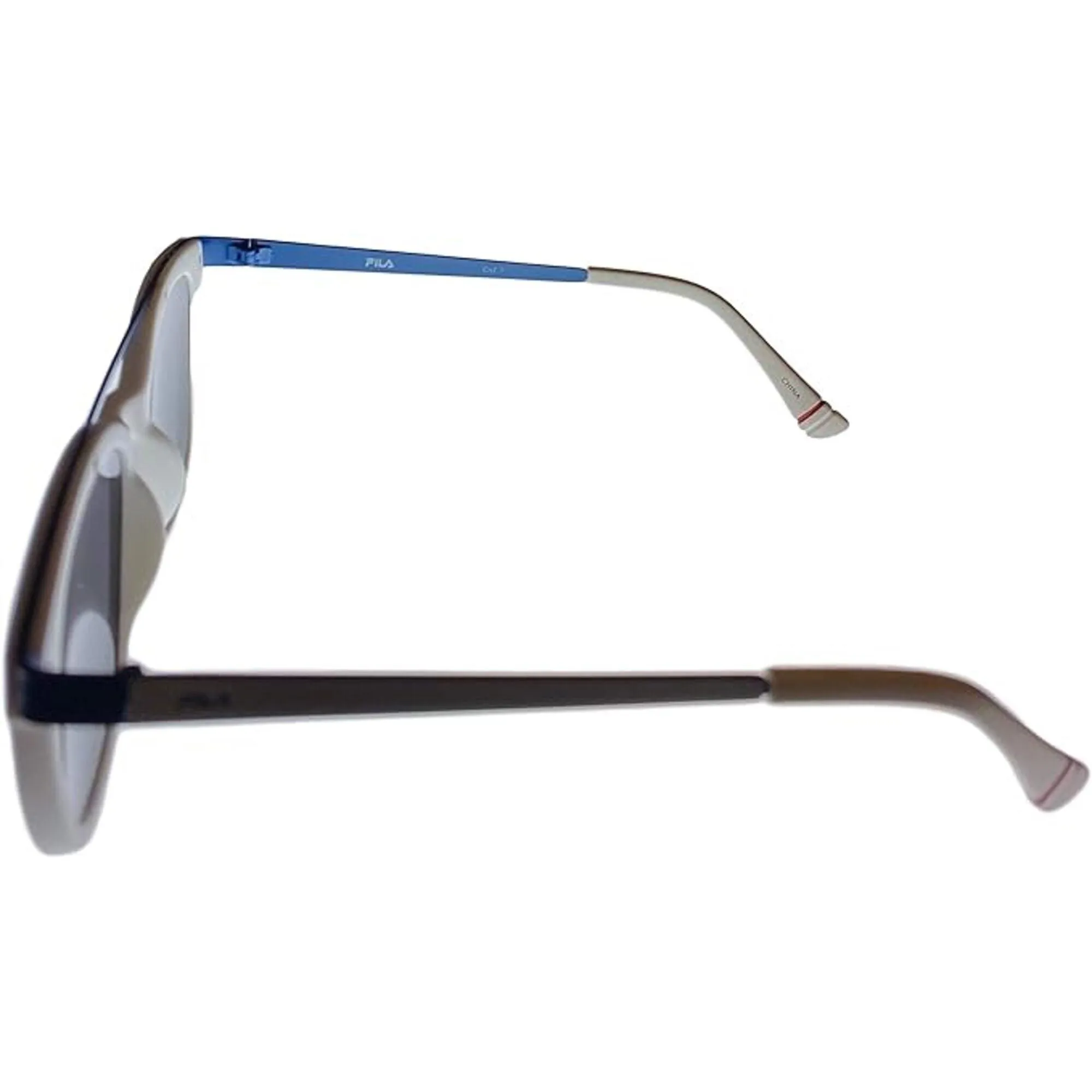 Fila Unisex Sunglasses - Matt White Plastic Pilot Frame Grey Lens | FILA SF9335 06VC