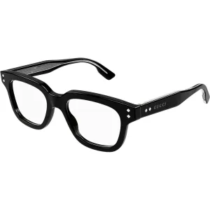 Gucci Men's Eyeglasses - Black Acetate Square Full Rim Frame Demo Lens | GG1219O 001