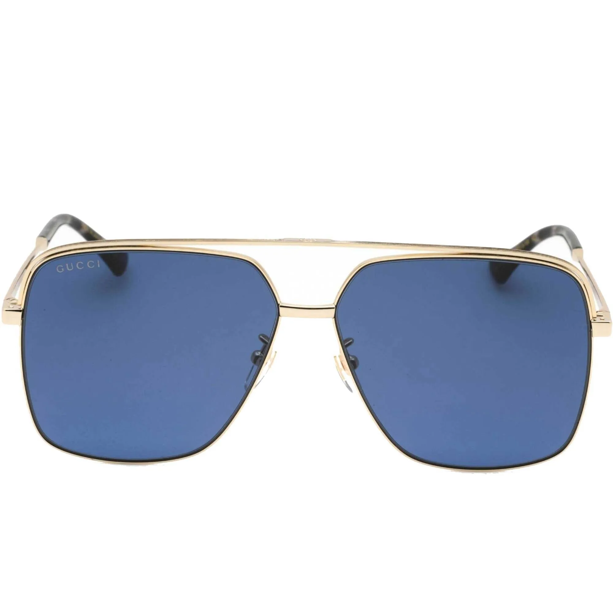 Gucci Men's Sunglasses - Gold Full Rim Metal Frame Blue Lens | GG1099SA 002