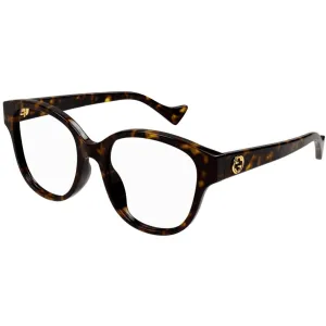 Gucci Women's Eyeglasses - Havana Acetate Cat Eye Shape Frame Demo Lens | GG1260OA 002