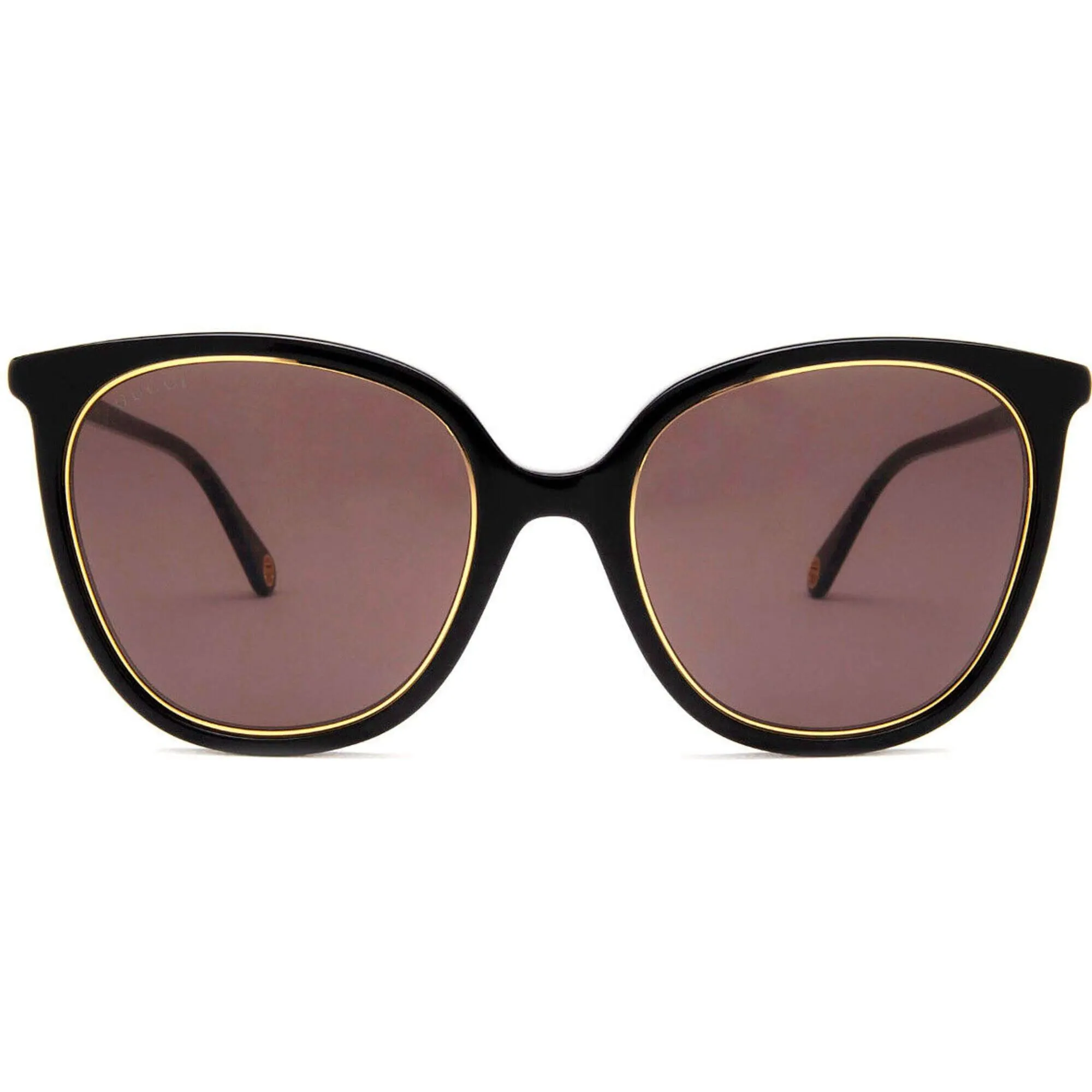 Gucci Women's Sunglasses - Black Acetate Cat Eye Frame Brown Lens | GG1076S 002
