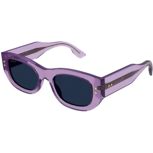 Gucci Women's Sunglasses - Violet Acetate Rectangular Frame Blue Lens | GG1215S 003