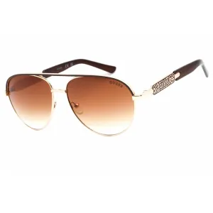 Guess Factory Women's Sunglasses - Gold Aviator Frame Gradient Brown Lens | GF0287 32F