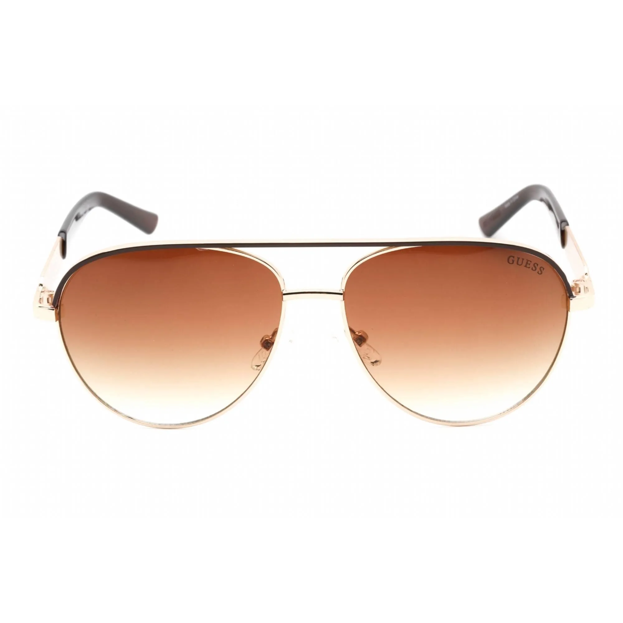 Guess Factory Women's Sunglasses - Gold Aviator Frame Gradient Brown Lens | GF0287 32F