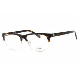 Guess Men's Eyeglasses - Clear Demo Lens Dark Havana Rectangular Frame | GU50081 052