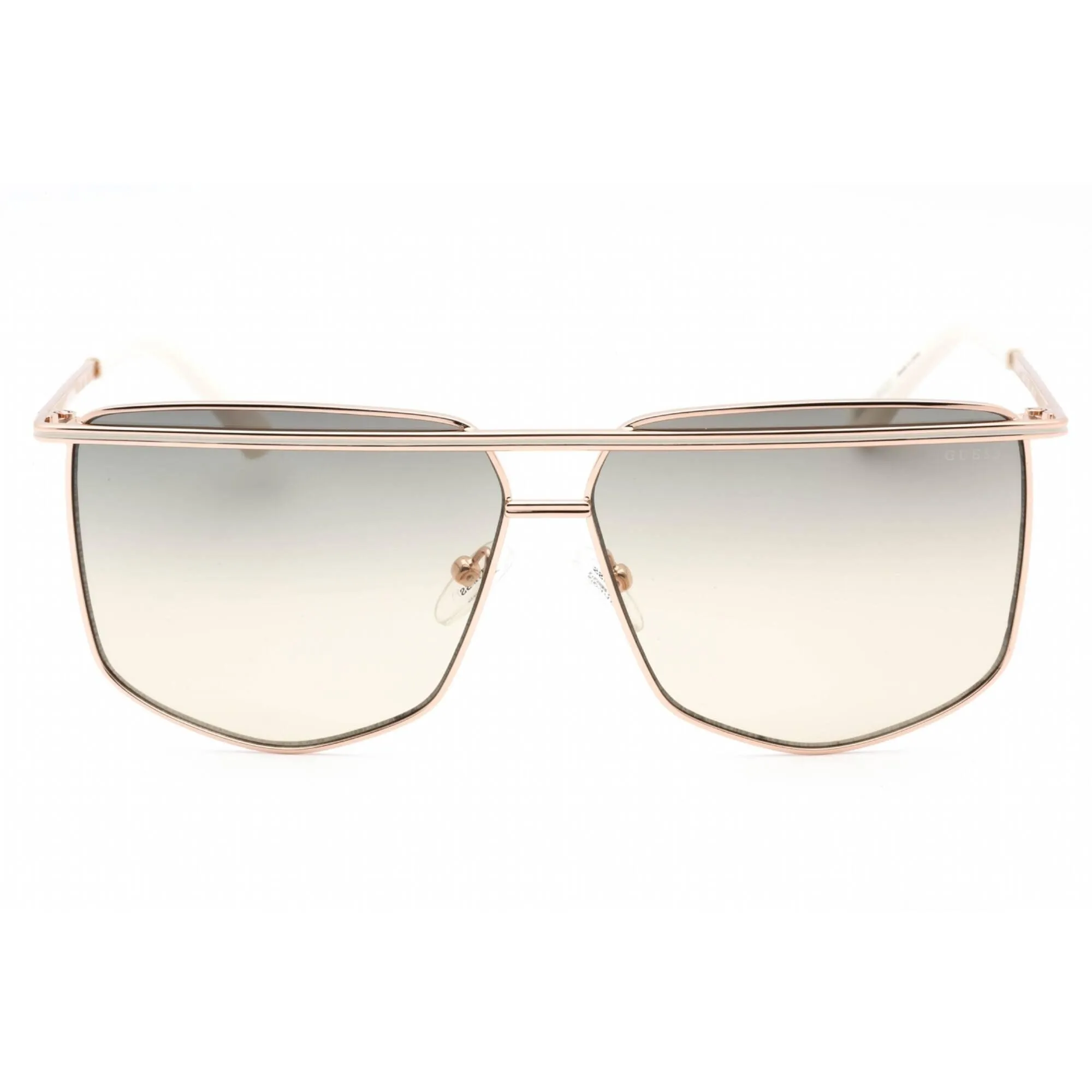 Guess Women's Sunglasses - Gradient Smoke Lens Gold Aviator Metal Frame | GU7851 32B