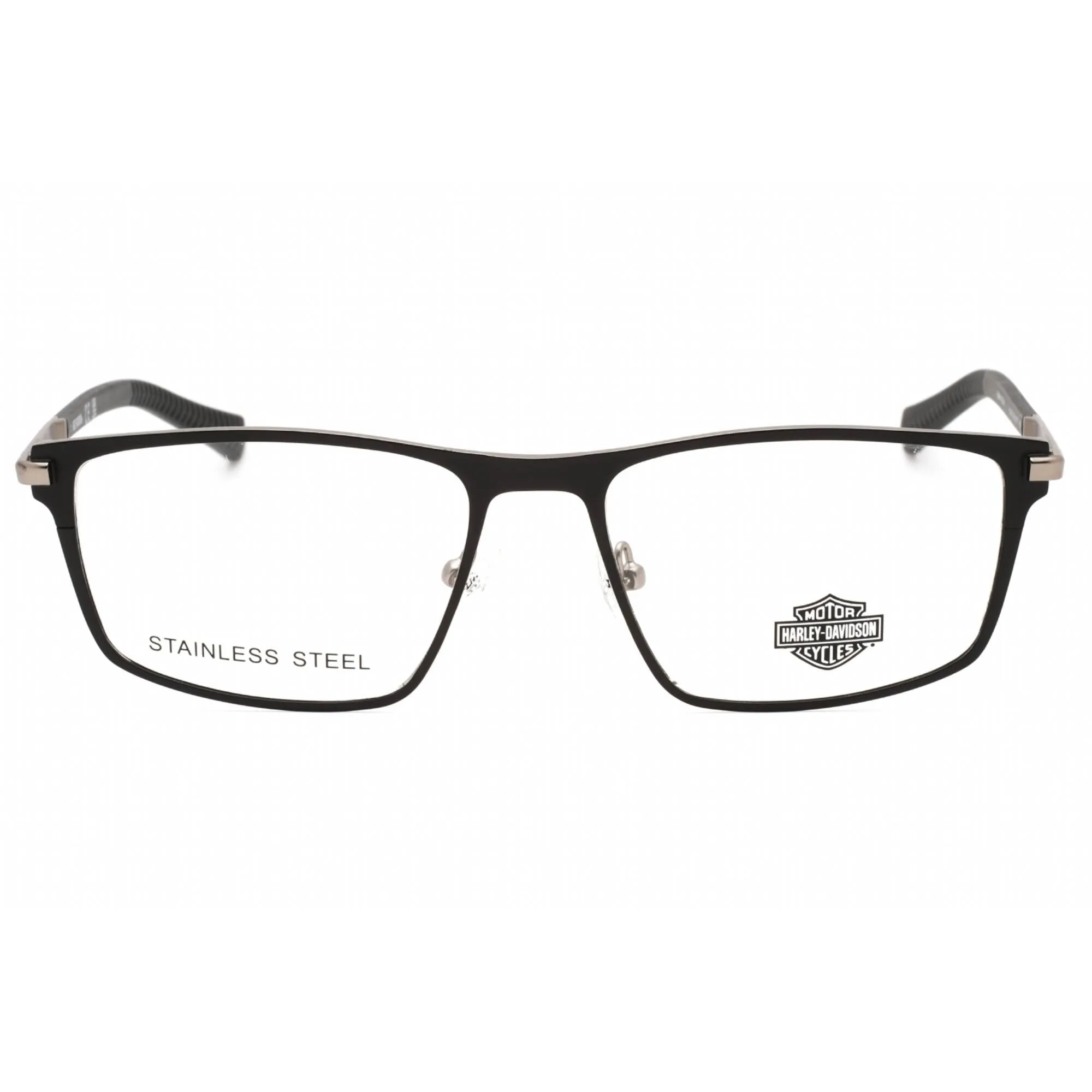 Harley Davidson Men's Eyeglasses - Black Metal Rectangular Full Rim Frame | HD0978 005