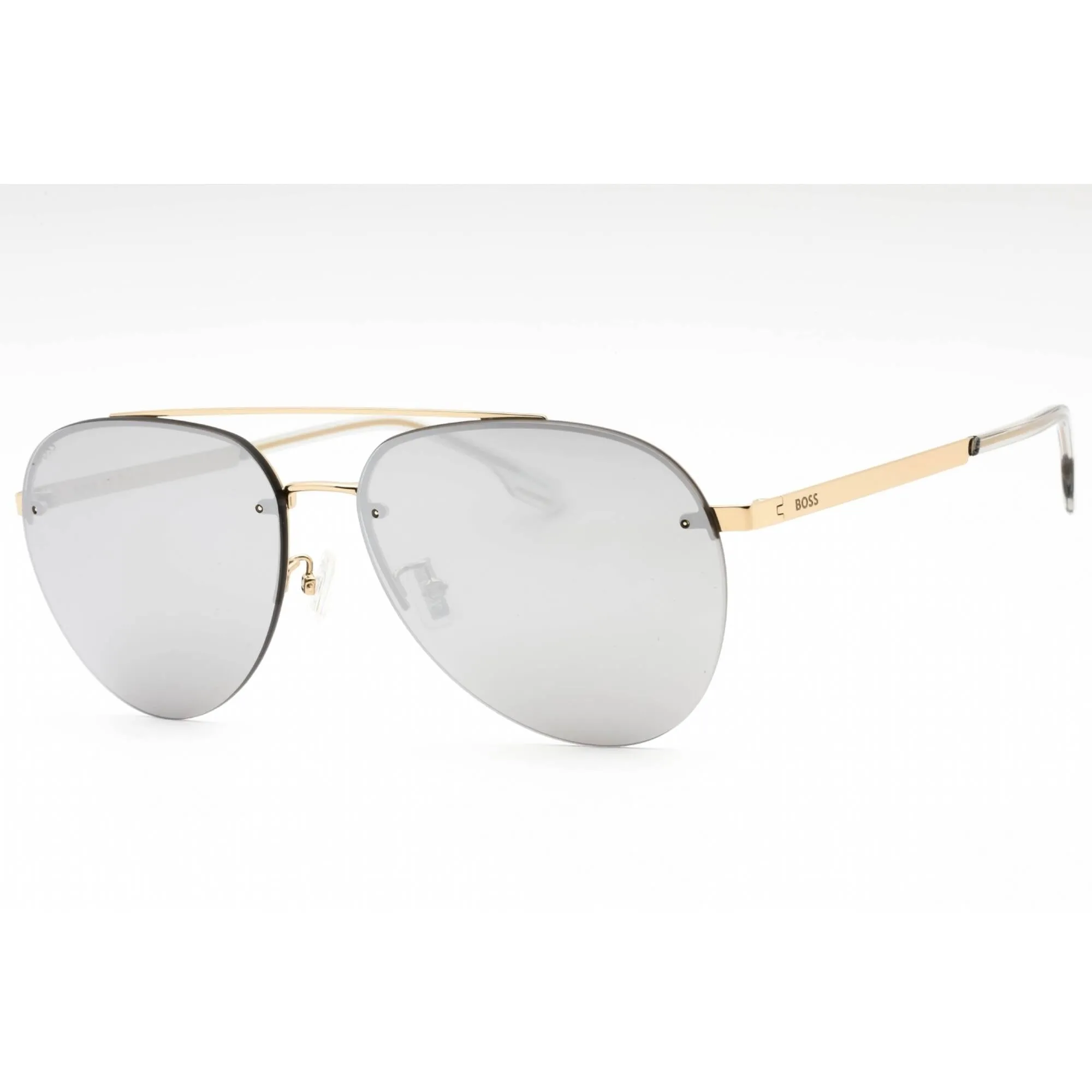 Hugo Boss Men's Sunglasses - Gold Metal Aviator Rimless Frame | BOSS 1537/F/SK 0J5G T4