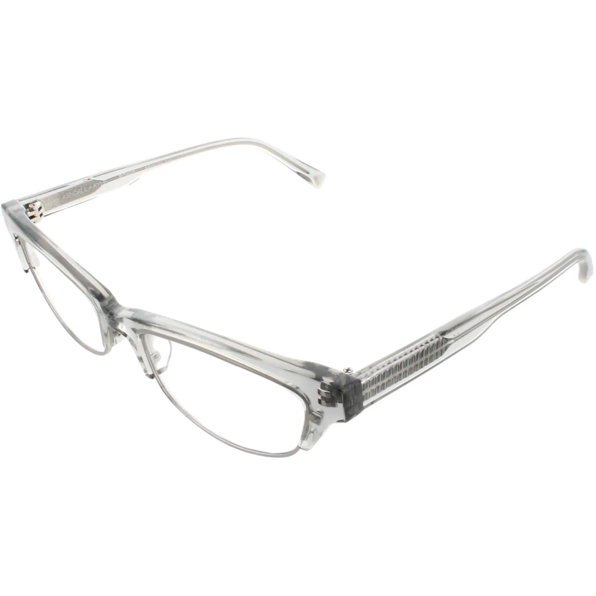 Kendall   Kylie Women's Eyeglasses - Grey Acetate Frame Demo Lens | KKO170 ROWIE 38