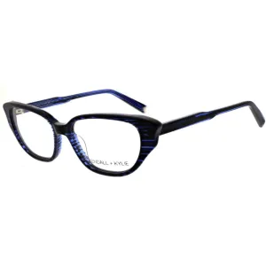 Kendall   Kylie Women's Eyeglasses - Striped Blue Acetate Frame Demo Lens | KKO171 414