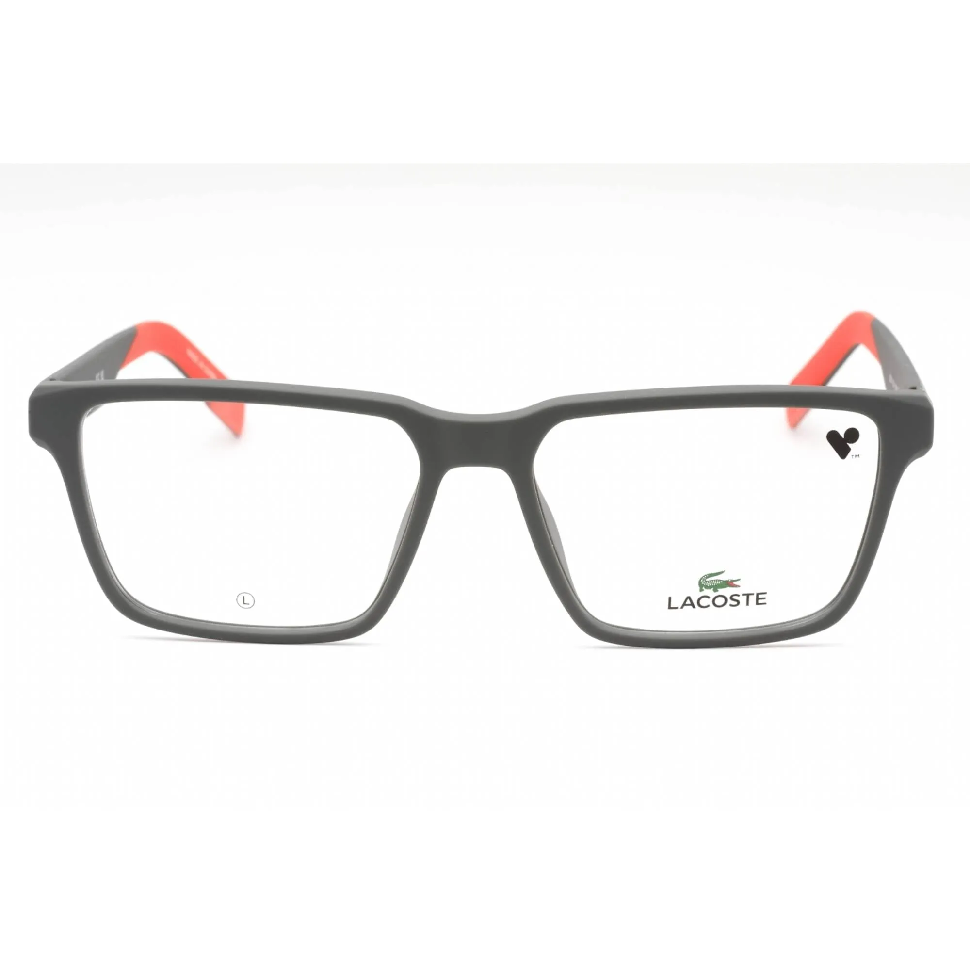 Lacoste Men's Eyeglasses - Dark Grey Plastic Rectangular Full Rim Frame | L2924 024