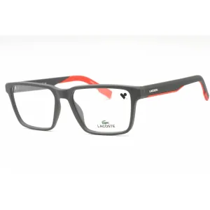Lacoste Men's Eyeglasses - Dark Grey Plastic Rectangular Full Rim Frame | L2924 024