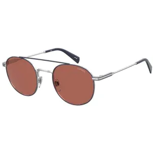 Levi's Unisex Sunglasses - Palladium Plastic Pilot Frame Pink Lens | LV 1013/S 10
