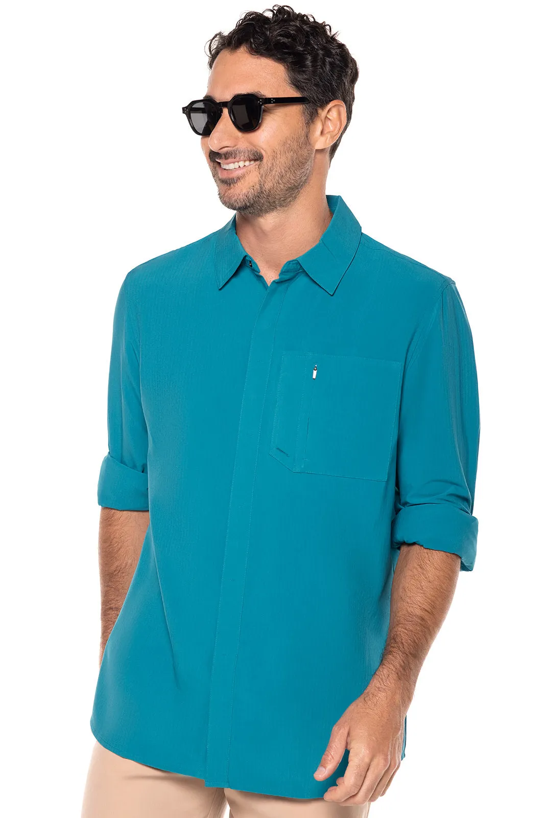 Men's Fiera Smart Shirt | Tahitian Teal Shadow Stripe