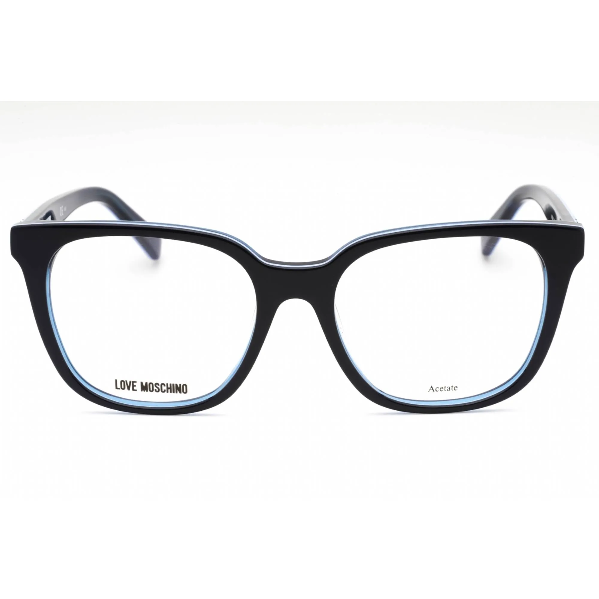 Moschino Love Women's Eyeglasses - Blue Acetate Square Full Rim Frame | MOL590 PJP