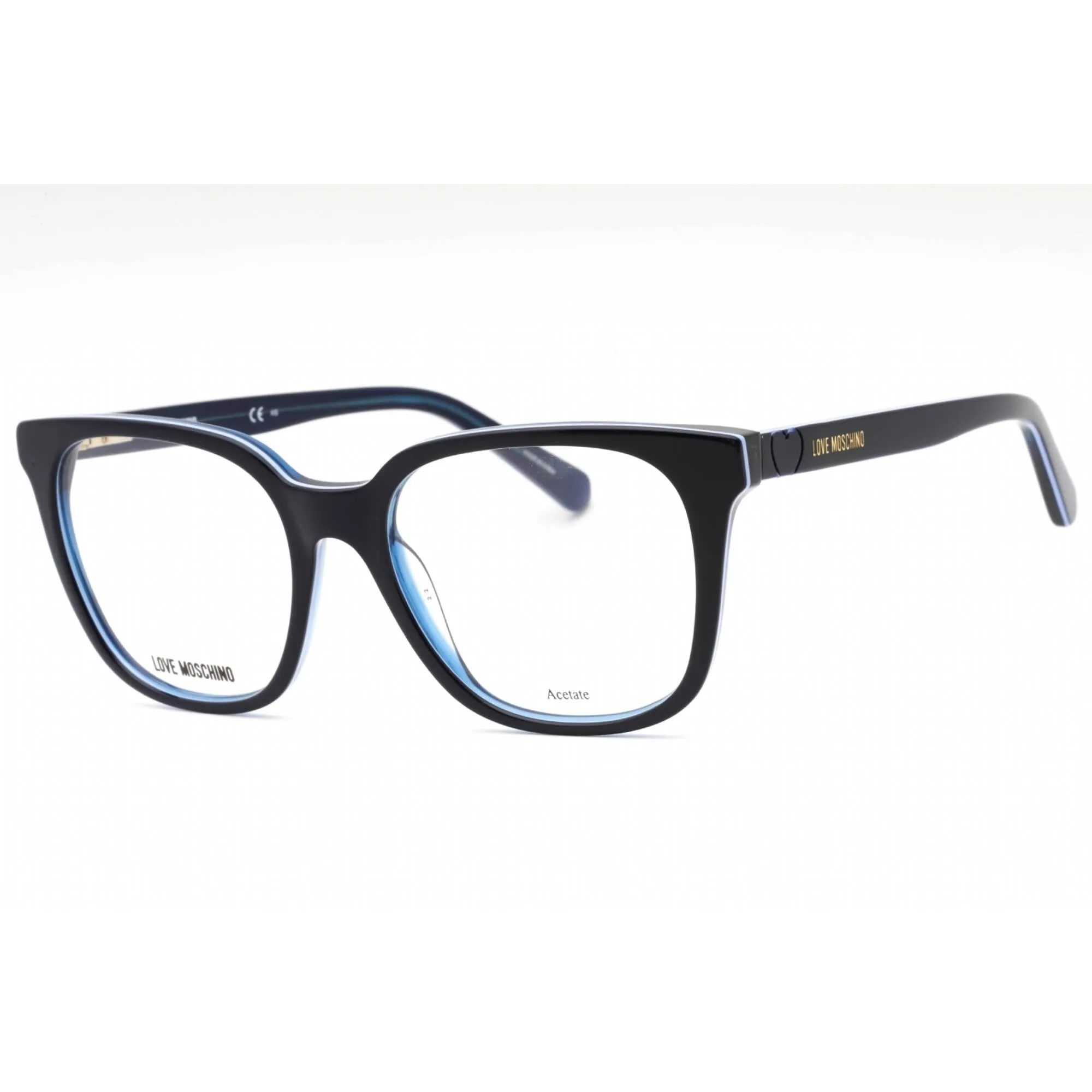 Moschino Love Women's Eyeglasses - Blue Acetate Square Full Rim Frame | MOL590 PJP