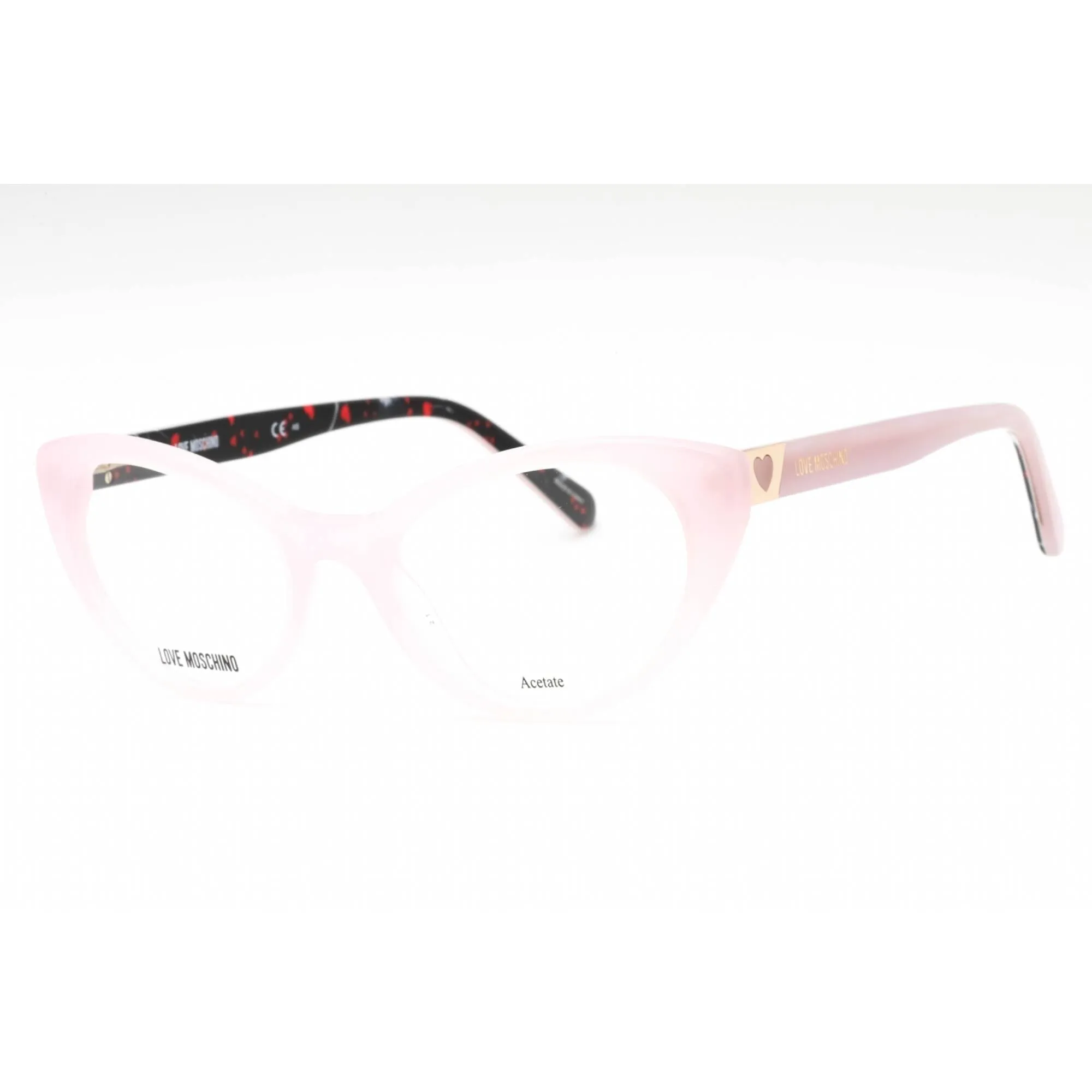 Moschino Love Women's Eyeglasses - Pink Acetate Cat Eye Full Rim Frame | MOL577 35J