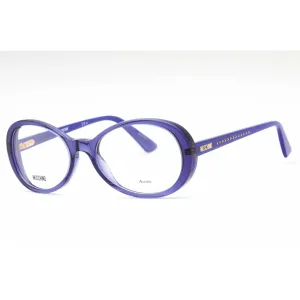 Moschino Women's Eyeglasses - Blue Oval Full Rim Frame Clear Demo Lens | MOS594 PJP