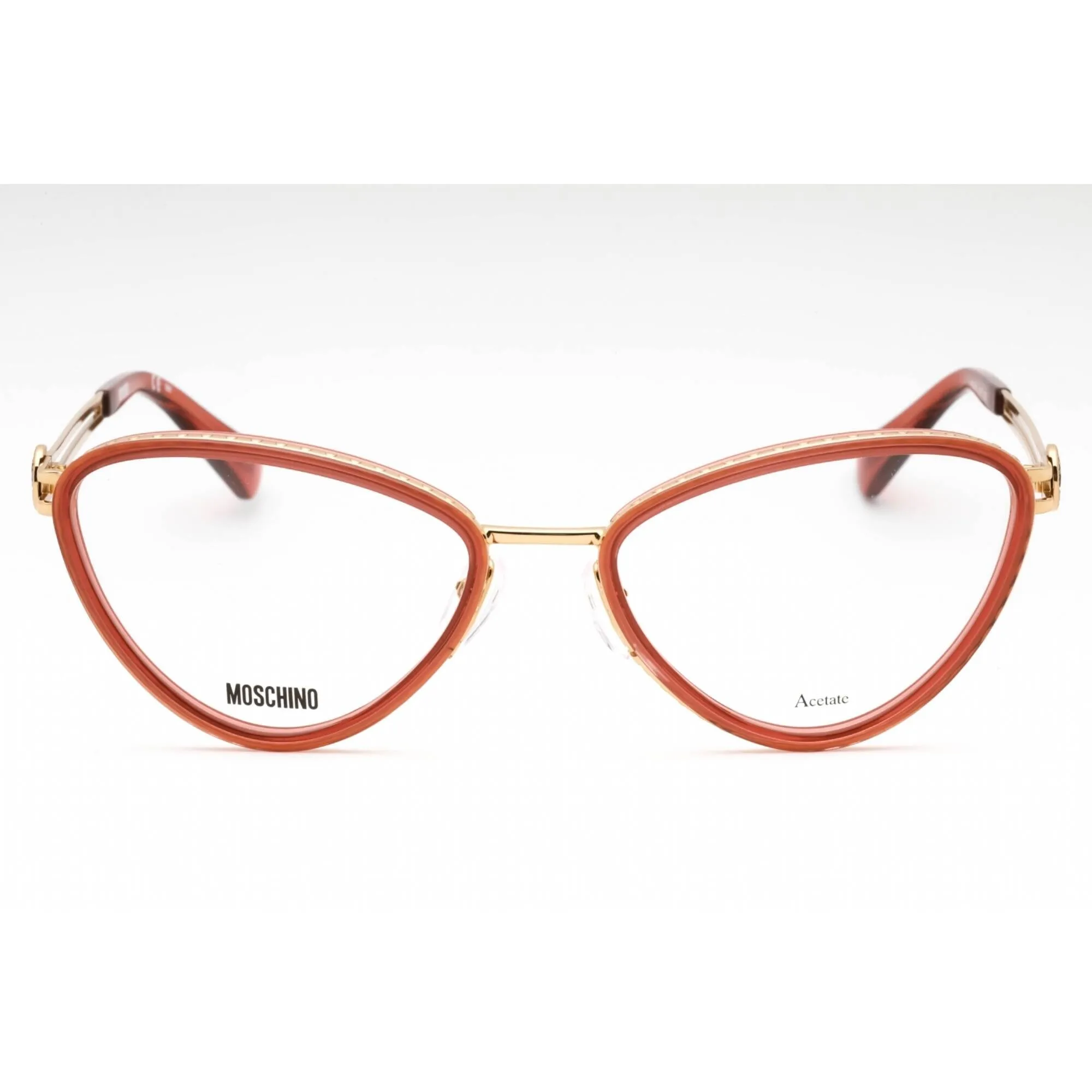 Moschino Women's Eyeglasses - Burgundy Metal Cat Eye Shape Full Rim Frame | MOS585 LHF