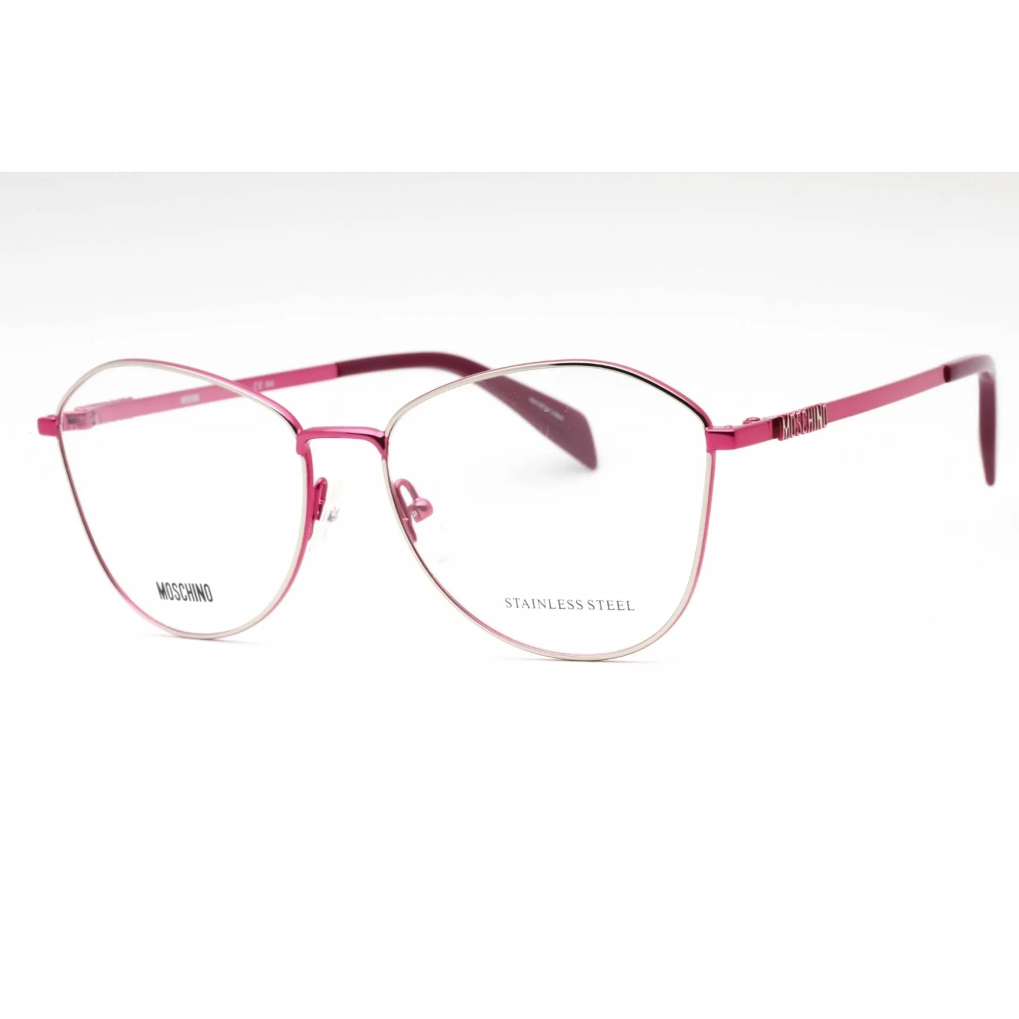 Moschino Women's Eyeglasses - Fuchsia Metal Butterfly Full Rim Frame | MOS520 MU1