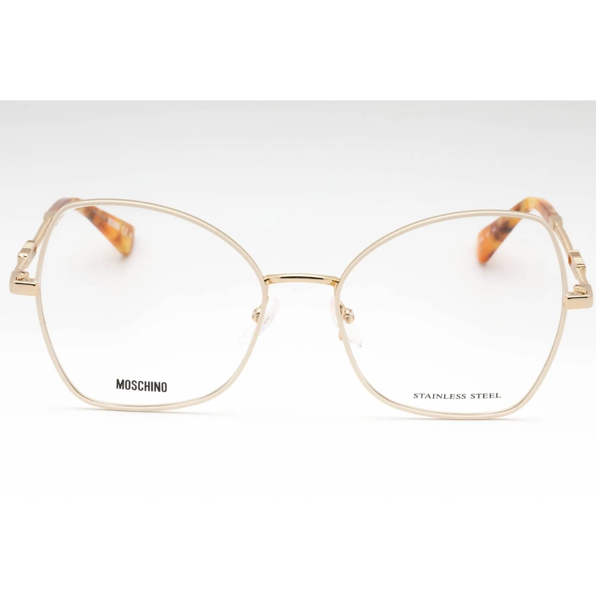 Moschino Women's Eyeglasses - Ivory Gold Metal Butterfly Full Rim Frame | MOS600 IJS