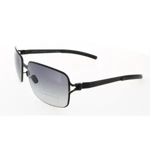 Mykita Unisex Sunglasses - Black Metal Rectangular Frame | NO1 SUN-MAJA-BLACK 002