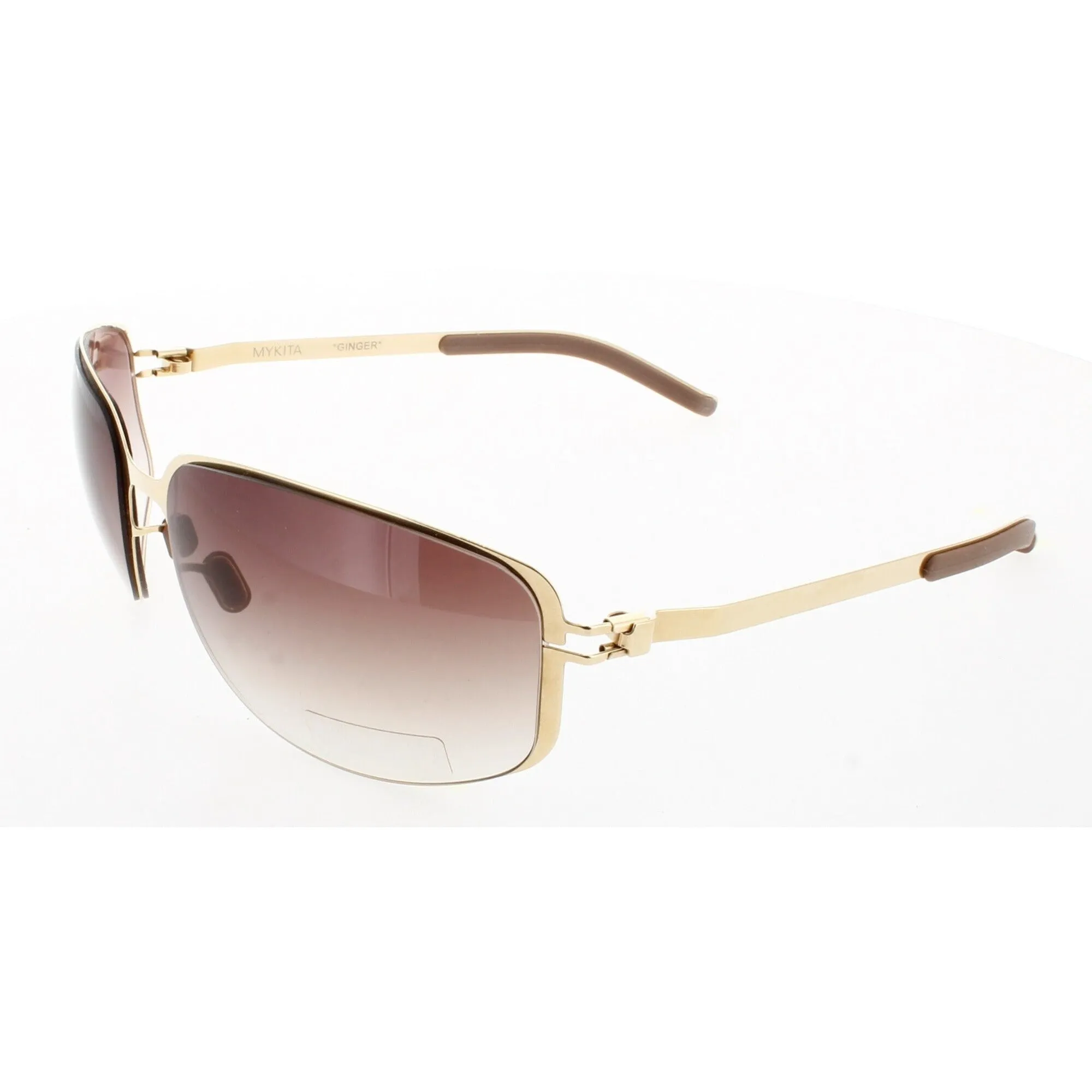 Mykita Unisex Sunglasses - Gold Rectangular Full Rim Frame | NO1 SUN -GINGER-GOLD