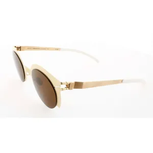 Mykita Unisex Sunglasses - Gold Tone Metal Frame Brown Lens | COLLAB-IARA-GOLD F27