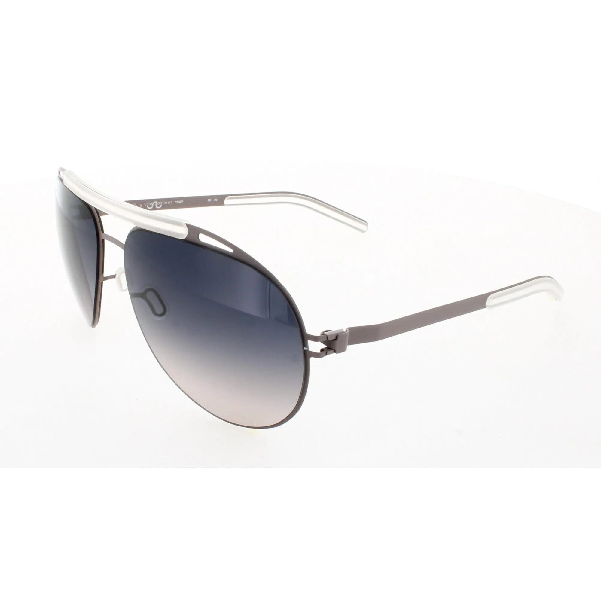 Mykita Unisex Sunglasses - Grey Metal Pilot Full Rim Frame | SUN-EVE-GREY-GREY BLUE