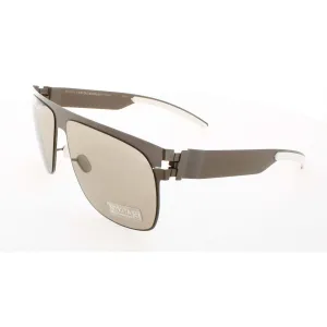 Mykita Unisex Sunglasses - Khaki Metal Frame Brown Lens | COLLAB-PHINEAS-KHAKI F58