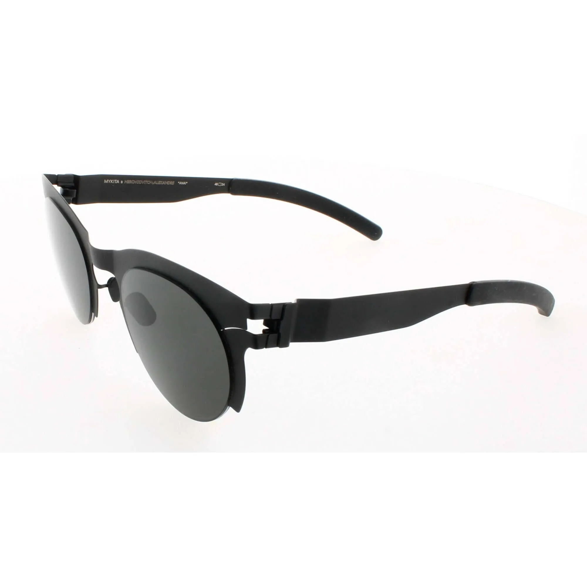 Mykita Unisex Sunglasses - Matte Black Round Frame | COLLAB-ANAI-MATT BLACK F25