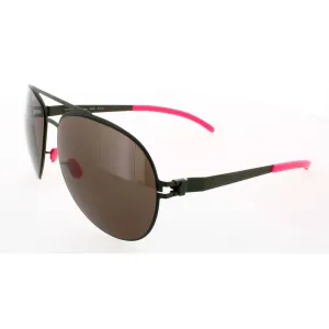Mykita Unisex Sunglasses - Olive Full Rim Metal Frame Brown Lens | COLLAB-ERWIN-OLIVE