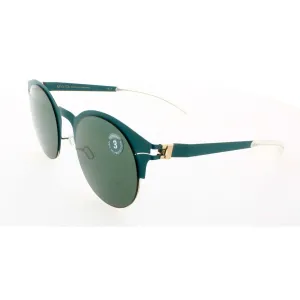 Mykita Unisex Sunglasses - Opal Oval Frame Green Lens | DECADES-SERAPHINA-GOLD OPAL