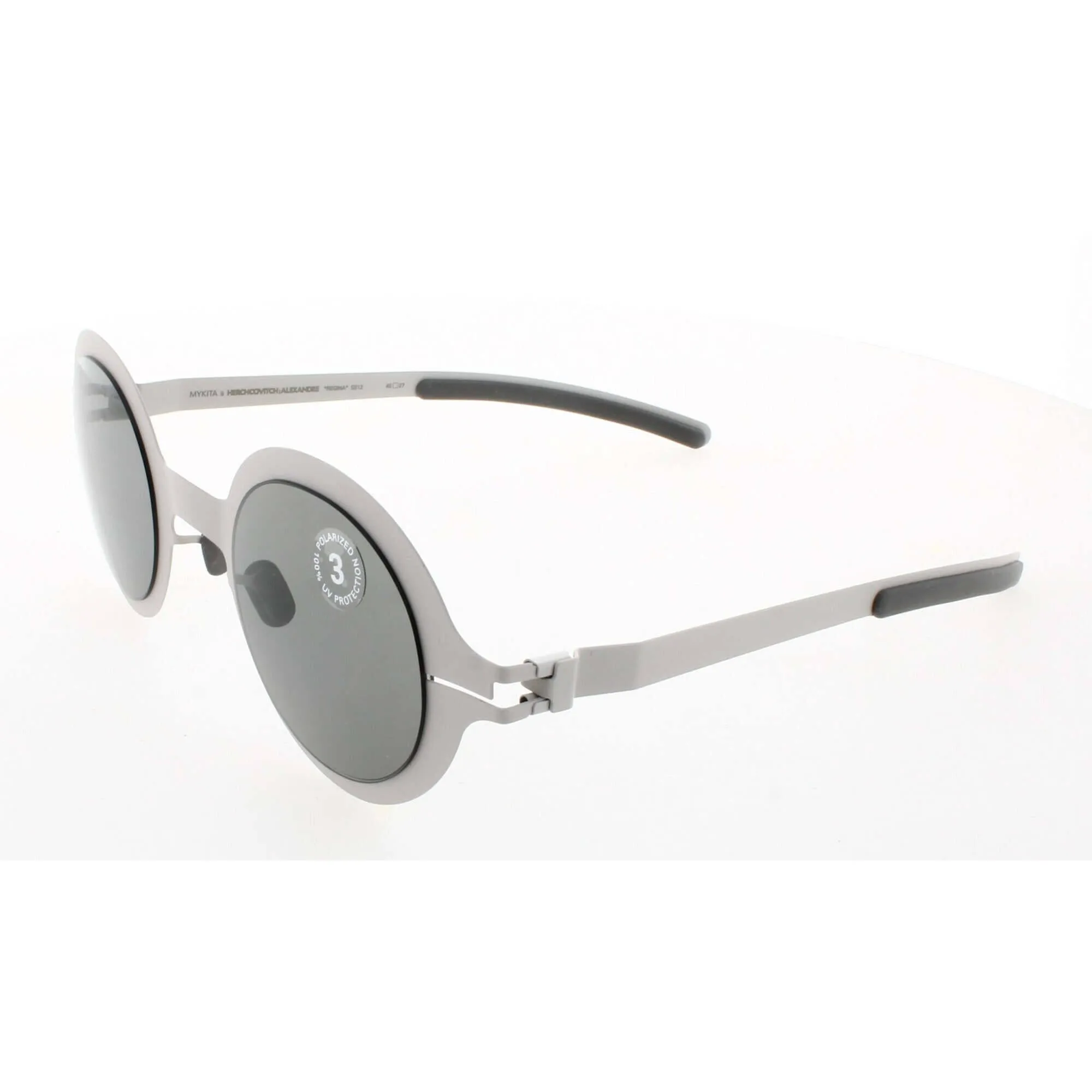 Mykita Unisex Sunglasses - Stone Grey Frame Black Lens | COLLABORATIONS-REGINA-F37