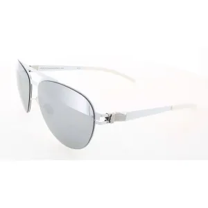 Mykita Unisex Sunglasses - White Pilot Metal Frame Silver Lens | COLLAB-HEINI-WHITE