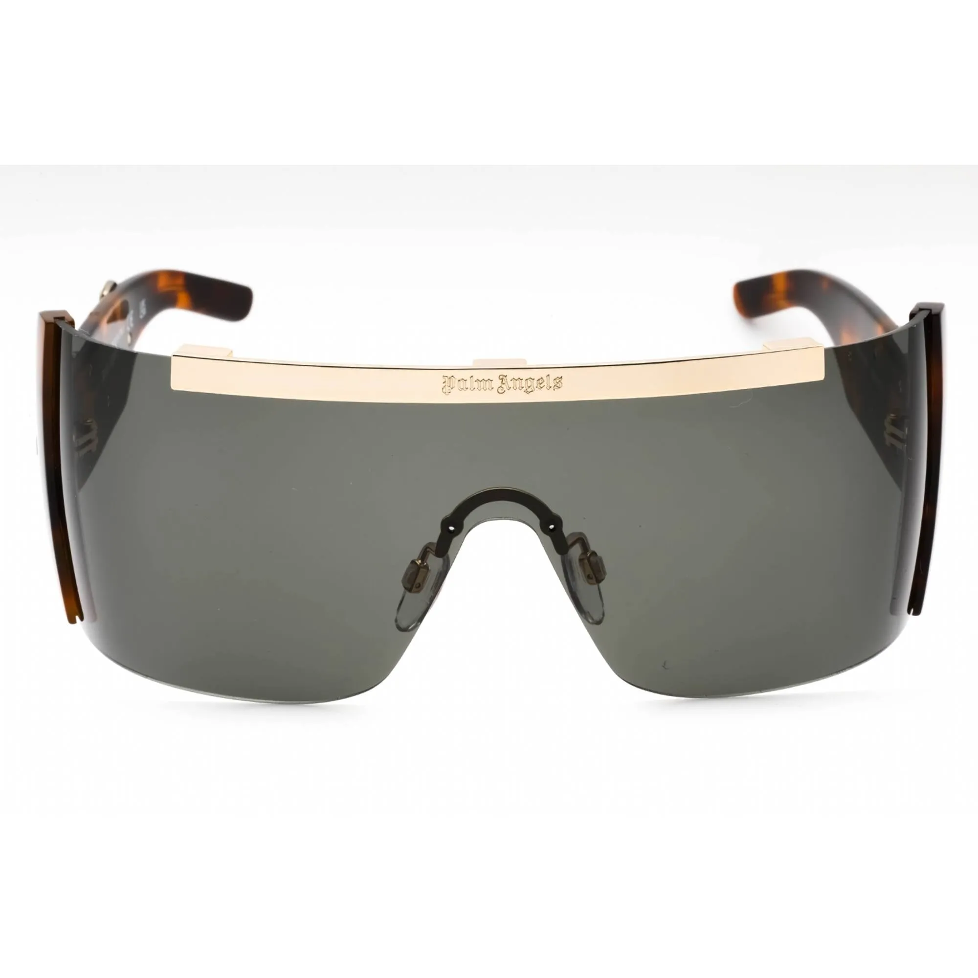 Palm Angels Unisex Sunglasses - Havana Shield Half Rim Shield Frame | PERI032 16007